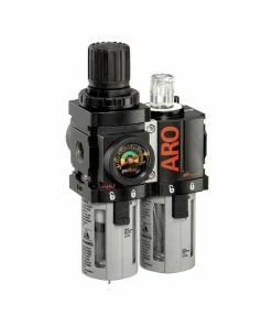 New! ARO 2000 Series Combination 2 pc. Air Compressor Filter, Regulator & Lubricator with Gauge, 3/4 in. NPT, Auto Drain