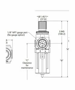 New! ARO 2000 Series Combination Air Compressor Filter and Regulator, Piggyback, 3/8 in. NPT, Auto Drain